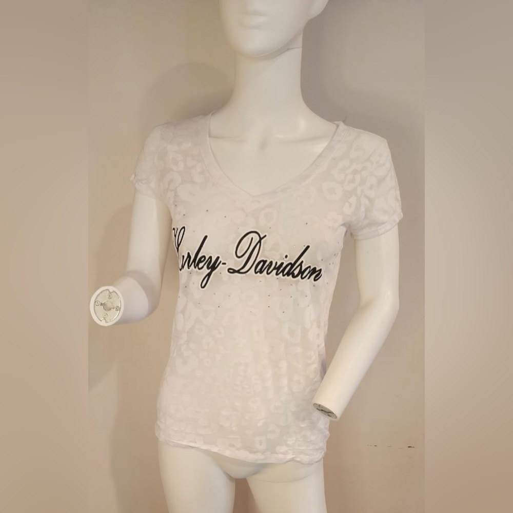 Harley Davidson short sleeve sheer white T-shirt Size Small